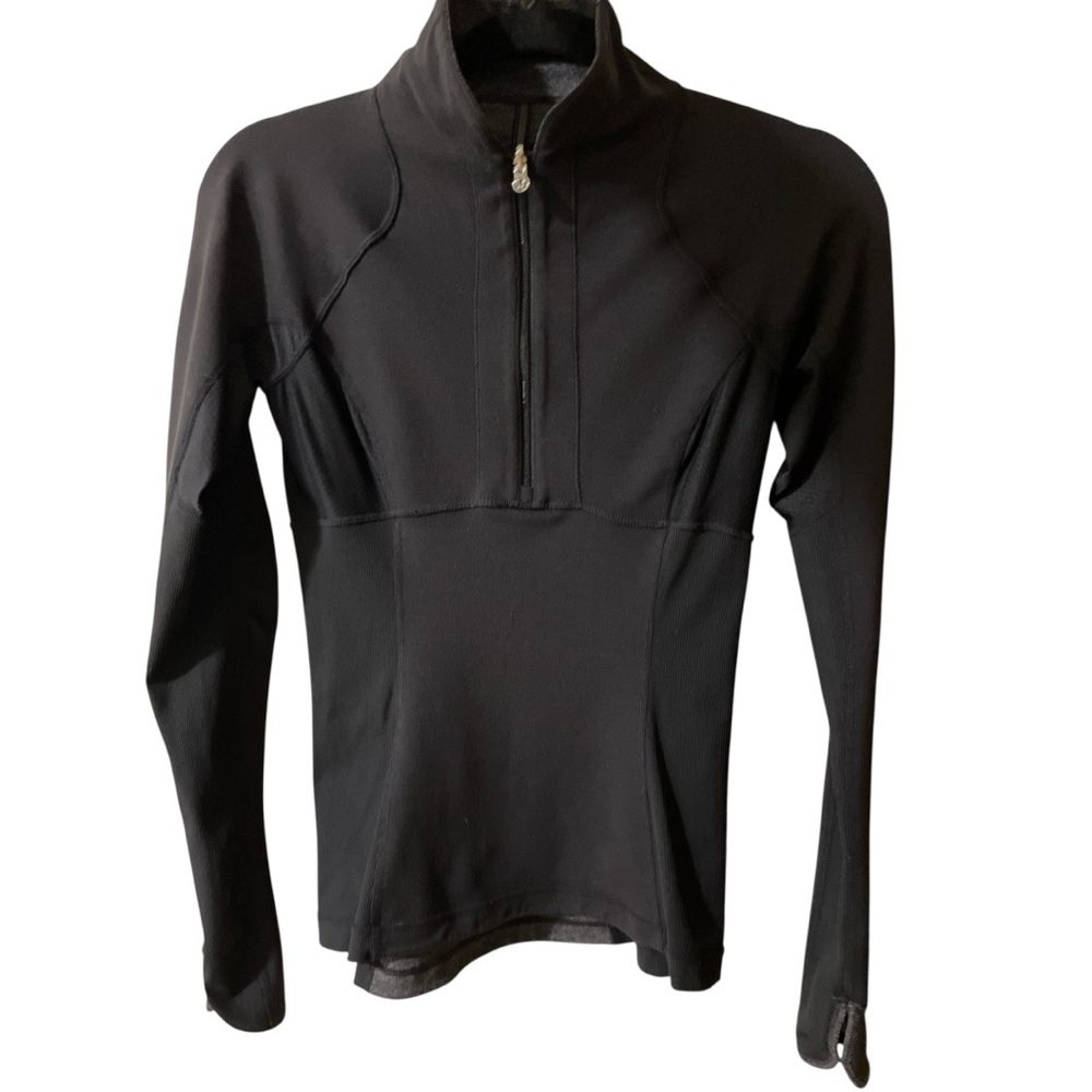 LULULEMON Run Switch Back 1/2 Zip Reversible Pullover grey black/black, size 4 - Picture 4 of 11
